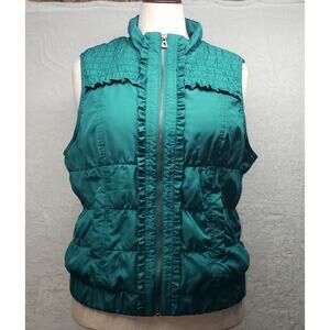 Christopher & Banks Teal Quilted Jacket XL – Cozy Y2K Inspired Early 2000s Layer